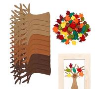Kit de bricolage d'arbre en feutre - 96 pièces - Feuilles d'automne - Planche de décoration interactive pour - Activité créative réutilisable à suspendre au mur - Pour l'enseignement en classe
