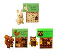 Kit de bricolage de boutons de vache des Highlands pour débutants, décoration de Noël à suspendre sur le thème des animaux empilés à la main (lapin, écureuil, hibou)