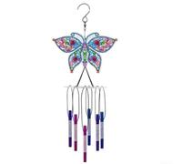 Kit de bricolage de carillons éoliens Buttbrowse- pour cloche à vent avec acrylique pour artisanat en maille, double face pour décoration artistique pour décoration de jardin à suspendre