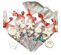 Kit de bricolage de Noël 7 pièces comprenant des cônes de peinture en plâtre en céramique pour dessiner le Père Noël arbres de Noël et autres décorations non peintes. Convient comme cadeau ou article