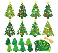 Kit de Bricolage de Noël pour Enfants, 24 Pièces Arbre de Noël Décoratif à Faire Soi-même pour Les Enfants, Décorations de Sapin de noël à Faire, Kit de Décoration de Sapin de noëls