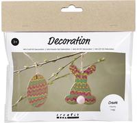 Kit de bricolage décoration de Pâques, œuf et lapin, matériel et instructions inclus