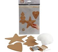 Kit de bricolage, décorations de Noël en papier de cuir et fil d'argent, avec matériel et instructions