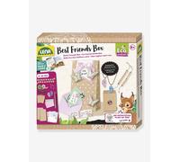 Lena 42833 - Set de Bricolage Eco avec 2 Rubans d'amitié avec Perles et 2 Colliers avec pendentifs en Forme de cœur, Pochettes Cadeaux, Cartes Cadeaux et livret d'accompagnement, dès 8 Ans