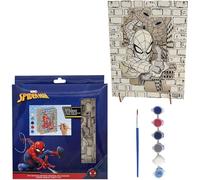 Kit de bricolage en bois Spider-Man à peindre avec pinceau et peintures inclus - Ensemble de peinture Spiderman pour enfants créatifs Marvel Superhero Design 3D