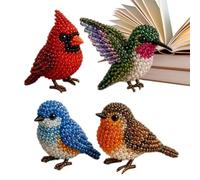 Kit de bricolage en forme d'animaux en perles 4 animaux 3D, mini statue de perles po-ny avec instructions étape par étape (français non garanti), fabrication de porte-clés pour débutants,