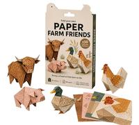 Kit de bricolage en papier origami - Pliez vos propres amis animaux, 50 feuilles de papier origami animal, motifs colorés double face, artisanat fait à la main et cadeaux créatifs (#C)