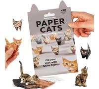 Kit de bricolage en papier origami pour chats - 50 feuilles 3D - Chat/chien/dinosaure - Kit papier artisanal fait à la main (chat)