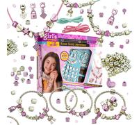 Kit de bricolage fille pendentifs perles bracelets colliers enfants DIY enfiler 120