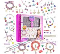 Kit de bricolage fille pendentifs perles bracelets colliers enfants DIY enfiler 40