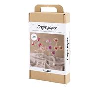 Kit de bricolage Fleurs en papier crépon, décoration de table DIY avec des fleurs en papier