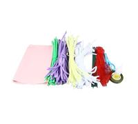 Kit de bricolage floral : petites fleurs en forme de marguerite, mignonnes et aux couleurs vives, en velours et plastique, avec cure-pipes, pour une fête de famille.