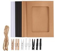 Kit de bricolage - FOLIA - Guirlande de cadres photo - 19 pièces - Bois, jute, papier - 10 x 15 cm