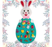 Kit de bricolage lapin en feutre - 37,4 x 18,5 pouces grand kit de décoration murale lapin de Pâques amovible, décoration suspendue DIY avec nœud floral | Projet de vacances pour enfants salle de
