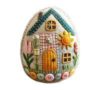 Kit De Bricolage Oeufs De Paques En Feutre Patchwork Maison D'œufs de Poussin en Feutre Patchwork Felt Egg House DIY Kit with Material Package Décoration Bricolage Paques pour Enfants et Adultes (A)