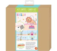 Kit de bricolage pour cartes "Cirque" avec pochoirs et tampons, à partir de 6 ans