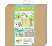 Kit de bricolage pour cartes "Jungle" avec pochoirs et tampons, dès 6 ans