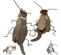 Kit de bricolage pour chat et cafard, accessoires de costume de chat amusants, accessoires de costume de chaton avec ailes et antenne, cape de cafard mignonne pour les amateurs de chatons (2 pièces)