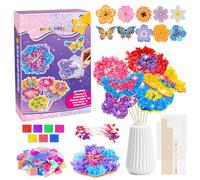 Kit de bricolage pour enfants à partir de 5, 6, 7, 8 ans, loisirs créatifs, fleurs, filles de 5 à 10 ans, Poke-in amusant, coffret de bricolage, bouquet de fleurs pour filles de 3 à 12 ans