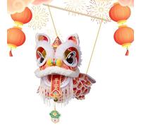 Kit de bricolage pour le Nouvel An de la lune - Lampe de danse du dragon - Lampe en papier traditionnelle asiatique avec pompons vifs - Activité d'apprentissage créative - Idéal pour les événements