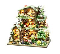 Kit de bricolage pour maison de poupée miniature Forest Time Bookhouse Miniature Architecture Model Adult Craft Kit Snowy Mini Cottage Creative Décoration Ornement