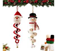 Kit de bricolage pour réaliser au crochet une décoration en spirale en forme de bonhomme de neige,Kit de bricolage pour décoration de Noël, comprenant du fil, un crochet et un mode d'emploi C)