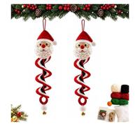 Kit de bricolage pour réaliser au crochet une décoration Kit bricolageNoël | Pour décoration de ，en spirale en forme de bonhomme de neige, comprenant du fil, un crochet et un mode d'emploi(2PCS-A)