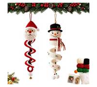 Kit de bricolage pour réaliser au crochet une décoration Kit bricolageNoël | Pour décoration de ，en spirale en forme de bonhomme de neige, comprenant du fil, un crochet et un mode d'emploi C)