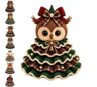 Kit De Bricolage Pour Sapin De Noël Animaux Au Crochet, Pour Débutants (D#) | Kit comprenant 7 adorables animaux à réaliser au crochet avec laine, crochet, rembourrage, adapté aux débutants