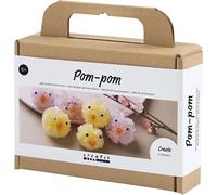 Kit de bricolage Poussins en pompons, matériel et instructions inclus, dès 6 ans