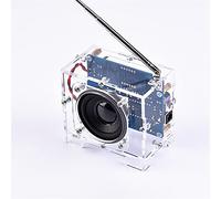 Kit de Bricolage Radio Mini Coque Transparente 87MHz-108MHz TEA5767 récepteur Radio FM DC LED Affichage numérique 5W antenne Haut-Parleur