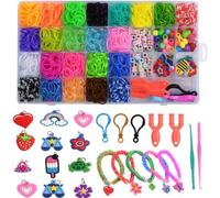 Kit de bricolage - Rainbow Loom - Bracelet élastique - Multicolore - Pour enfants à partir de 4 ans - Créativité