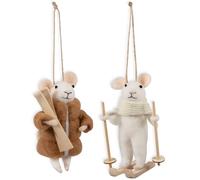 Kit de feutrage à l'aiguille de souris de Noël Trimits avec instructions et feutre de laine - Sapin de Noël, décoration de Noël, décorations de Noël pour la maison, boules de Noël, cadeau fait maison