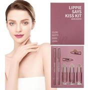 Kit De Brillant À Lèvres Et De Crayon À Lèvres | Crayon À Imperméable | Teint Labial | Pour Shopping D'Affaires Scène Rendez-Vous Rassemblement Vacances Fille