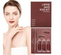 Kit De Brillant À Lèvres Et De Crayon À Lèvres Crayon À Lèvres Longue Tenue