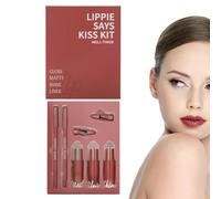 Kit De Brillant À Lèvres Et De Crayon À Lèvres Crayon À Lèvres Longue Tenue | Rouge À Lèvres Liquide Pour Shopping D'Affaires Scène Rendez-Vous Rassemblement Vacances Fille