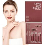 Kit De Brillant À Lèvres Et De Crayon À Lèvres Crayon À Lèvres Longue Tenue | Rouge À Lèvres Liquide Pour Shopping D'Affaires Scène Rendez-Vous Rassemblement Vacances Fille
