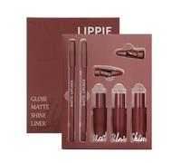 Kit De Brillant À Lèvres Et De Crayon À Lèvres Crayon À Lèvres Longue Tenue | Rouge À Lèvres Liquide Pour Shopping D'Affaires Scène Rendez-Vous Rassemblement Vacances Fille