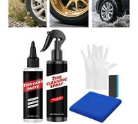 Kit De Brillant Pour Pneus | Polish Automobile à Haute Brillance,Agent de Revêtement pour Pneus | pour Nettoyage Polissage Détail Entretien Lavage Finition Extérieur Automobile Garage Travail