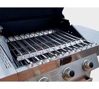 Kit de brochettes pour barbecue à gaz / barbecue à charbon avec brochettes en acier inoxydable 353 mm, 550 mm, 600 mm, 650 mm, 700 mm (600 mm avec 12 brochettes)