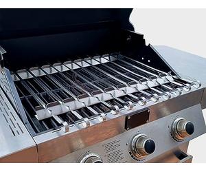 Kit de brochettes pour barbecue à gaz / barbecue à charbon avec brochettes en acier inoxydable 353 mm, 550 mm, 600 mm, 650 mm, 700 mm (600 mm avec 12 brochettes)