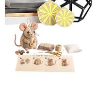 Kit de broderie à faire soi-même avec boutons décoratifs en forme de souris | Ensemble de couture d'animaux avec rembourrage pour femme, débutant, salon, chambre à coucher, table d'entrée, anniversaire
