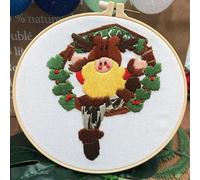 Kit De Broderie À Faire Soi-Même,Joyeux Noël,Pour Débutants,Père Noël,Wapiti,Tissu Imprimé,Fils,Points De Croix,Kit De Couture - Type Welcome 06-About 20cm