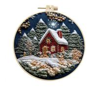 Kit de broderie à faire soi-même pour crèche de Noël - Stitch The Holy Story - Kit de broderie chrétienne pour adultes débutants - Kit de point de croix de Noël avec une touche spirituelle - Œuvre