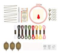 Kit de broderie à la main - Kit de fait à la main pour colliers à broder - Outil de broderie multifonction portable pour travaux manuels, intérieur et extérieur