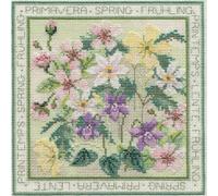 Kit de broderie au point de croix Bothy Threads "Four Seasons - Spring", 16.5x16.5cm, DWFS01