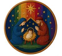 Kit de broderie au point de croix chrétienne pour crèche de Noël, histoire de naissance de Jésus, artisanat religieux avec tissu pré-imprimé, travaux d'aiguille de scène biblique, pour activité de