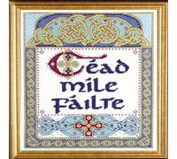 Kit de broderie au point de croix compt Design Works Crafts One Hundred Thousand 9"""""""" x 12"""""""" 100 000 Welcomes Blanc