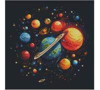 Kit de broderie au point de croix compté Certaines étoiles, 100 % coton, 300 x 300 points, 54 x 54 cm