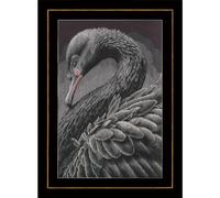 Kit de broderie au point de croix compté Lanarte « Animaux : Cygne noir », 28 x